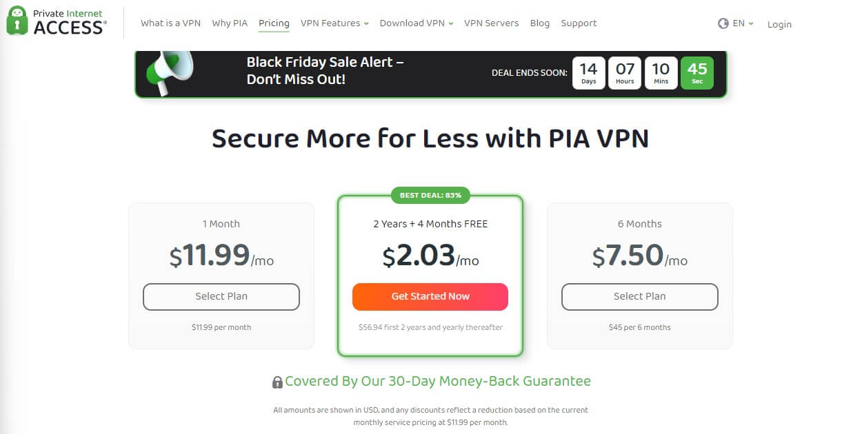 Preços Pia VPN Black Friday