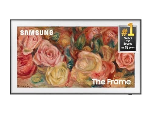 SAMSUNG classe QLED 4K LS03D de 75 polegadas The Frame Series Quantum HDR Smart TV com Dolby Atmos, modo artístico, antirreflexo, moldura personalizável, suporte de parede Slim Fit com Alexa integrada (QN75LS03D, modelo 2024)