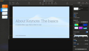 Interface do Apple Keynote.