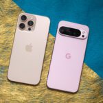 Apple iPhone 16 Pro Max ao lado do Pixel 9 Pro XL