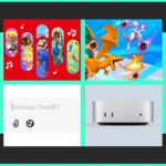 Pictures of Nintendo Music, ChatGPT, Pokemon TCG, and the Mac Mini, on an Installer background.