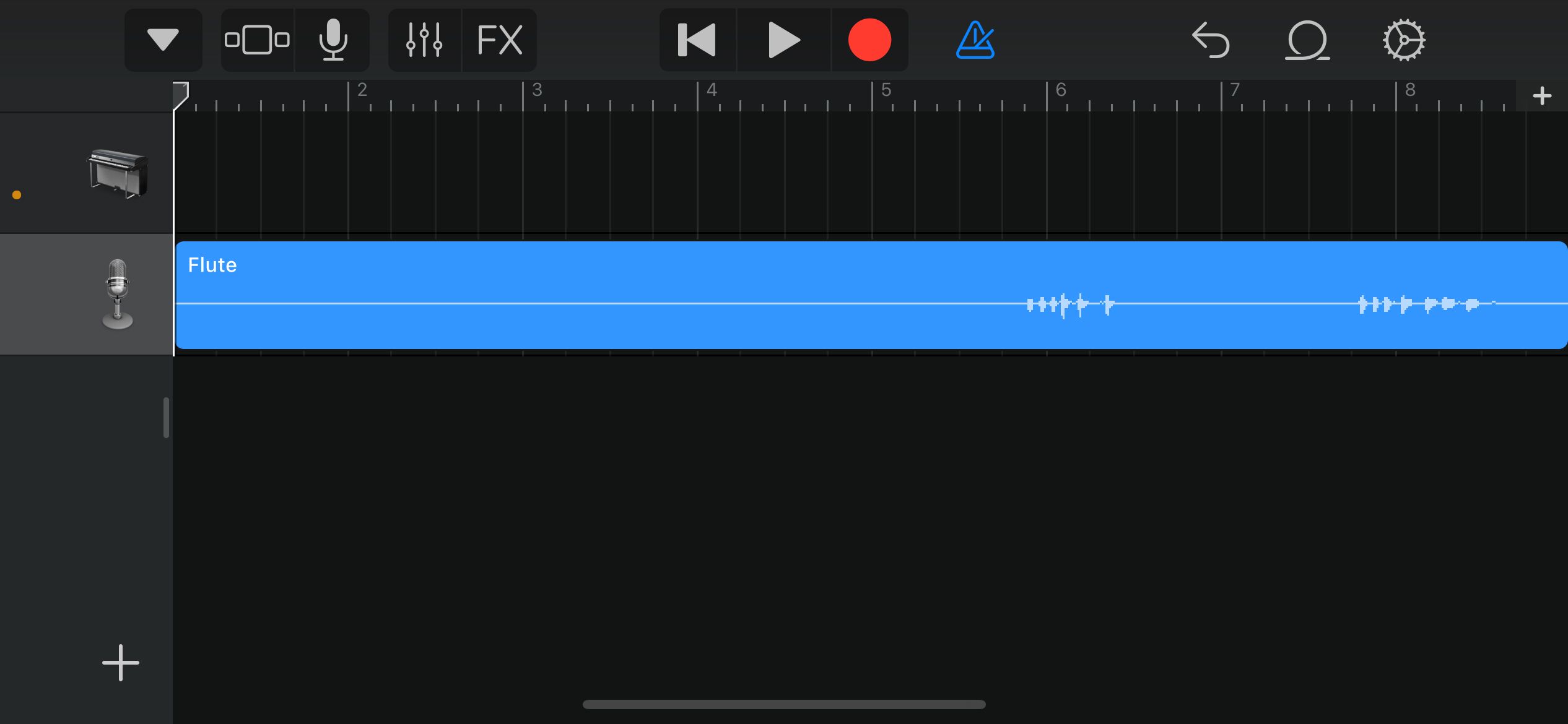 Um arquivo importado para o Garageband Live View.