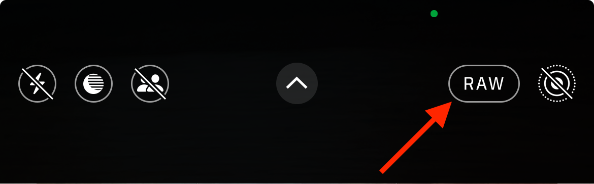 Alternar RAW no aplicativo iOS Camera.