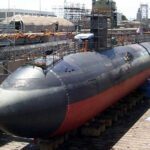 USS Greeneville (SSN-772) em doca seca no Estaleiro Naval de Pearl Harbor em 2001