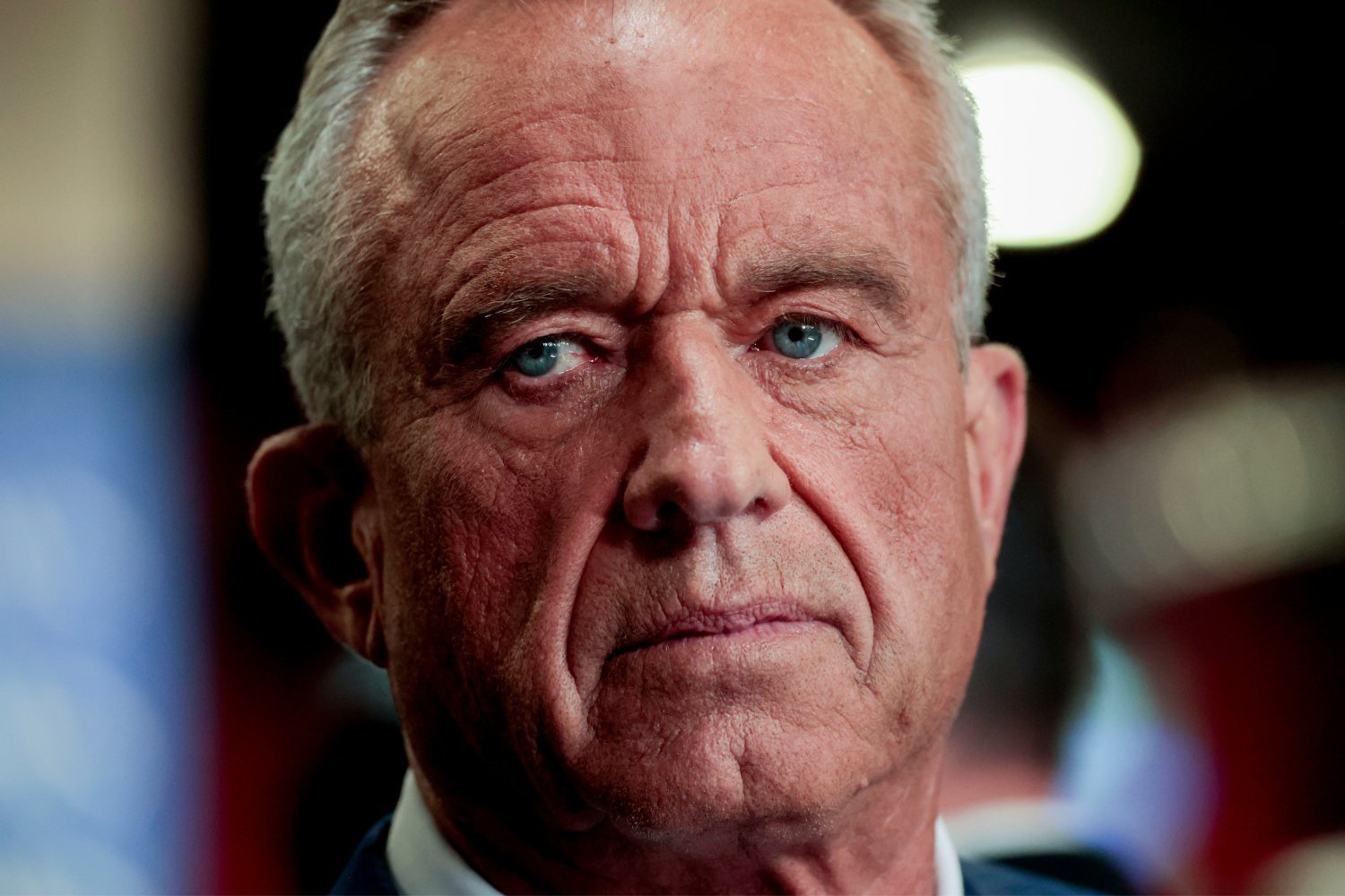 RFK Jr photographed in the spin room ahead of the second presidential debate at the Pennsylvania Convention Center in Philadelphia, Pennsylvania, US, on Sept. 10, 2024