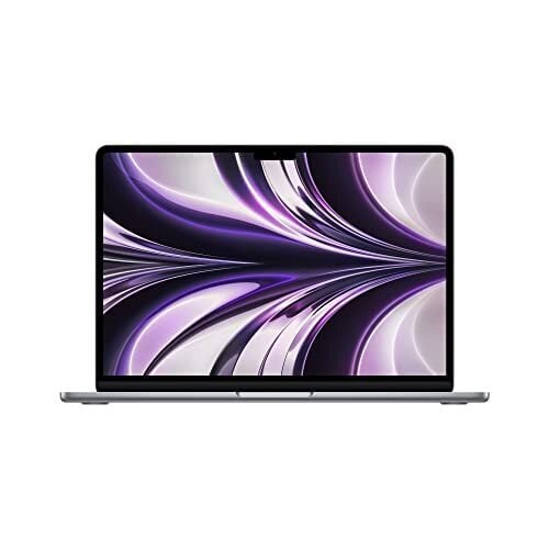 Laptop Apple 2022 MacBook Air com chip M2: desenvolvido para Apple Intelligence, tela Retina Líquida de 13,6 polegadas, 16 GB de RAM, armazenamento SSD de 256 GB, teclado retroiluminado, câmera FaceTime HD 1080p; Cinza espacial