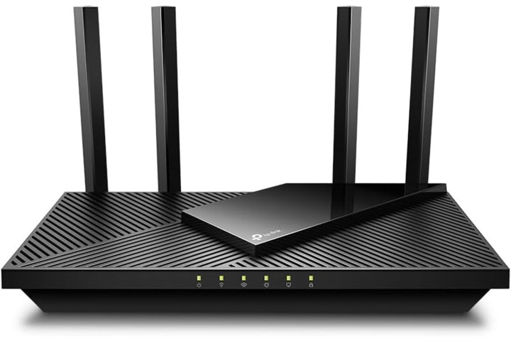 O roteador TP-Link AX1800 Wi-Fi 6 em um fundo branco.