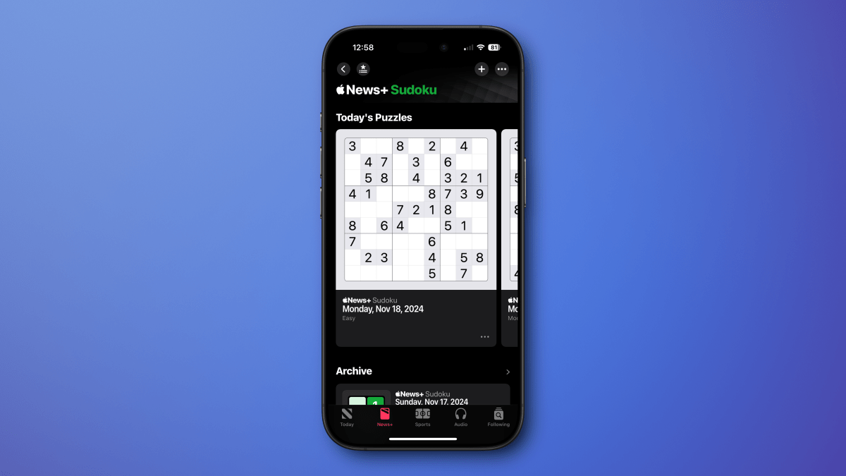 Sudoku iOS 18.2