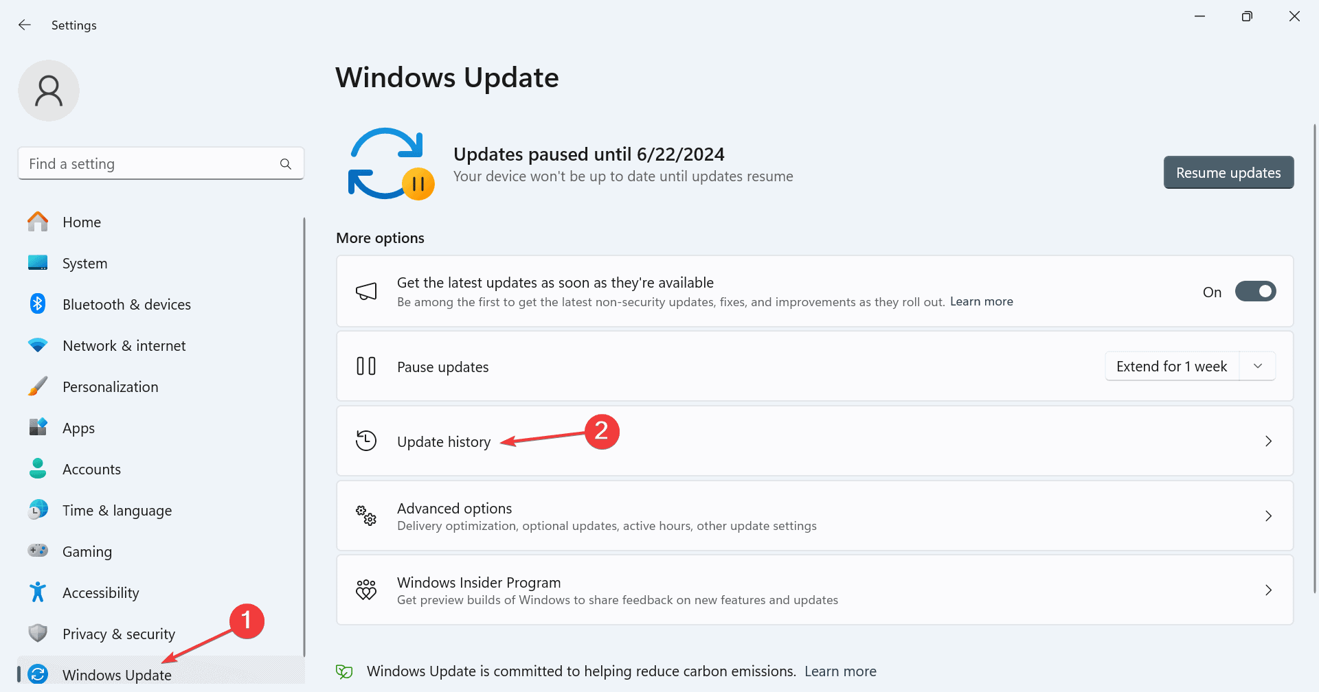 atualização do windows