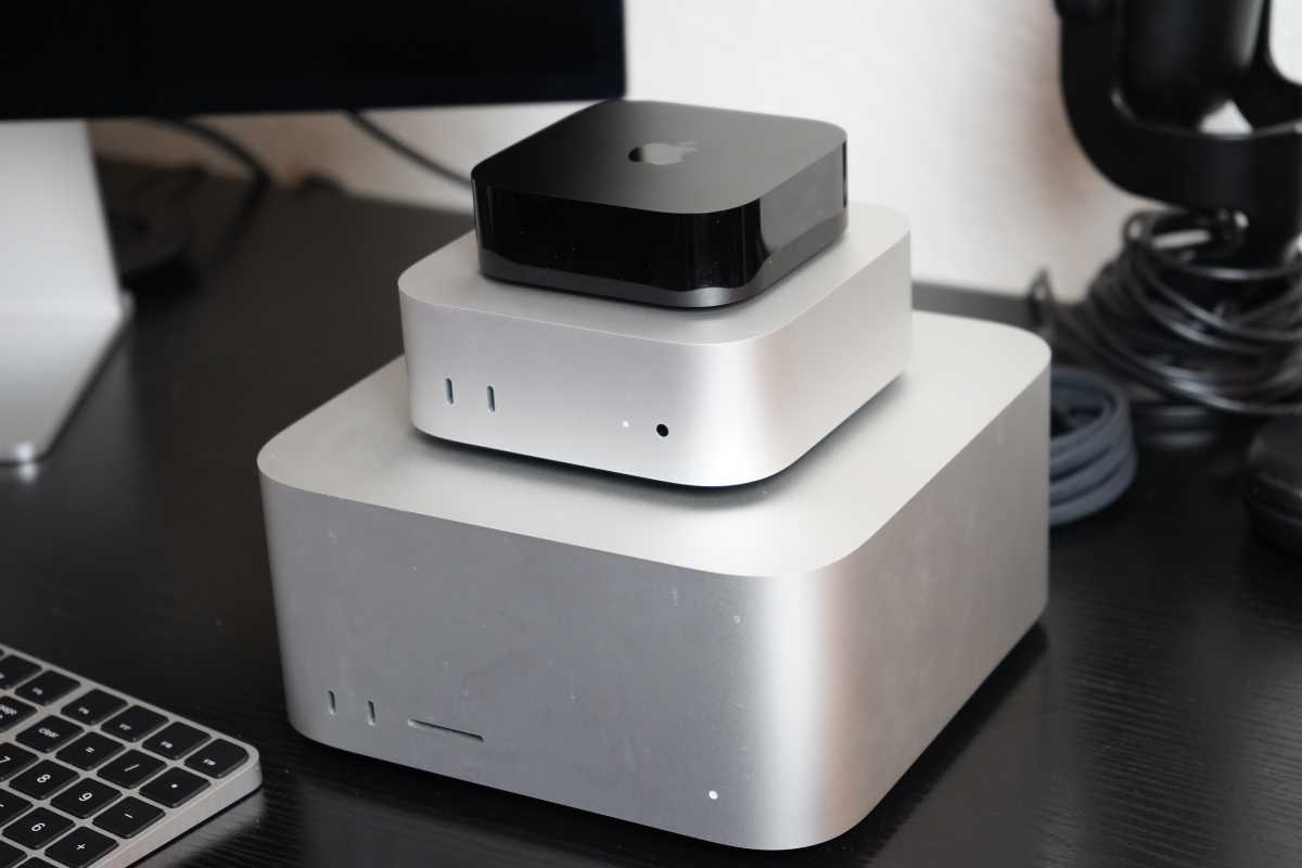 Comparação de tamanho M4 Mac mini