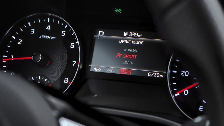 UI do modo esportivo Kia Forte GT 2024