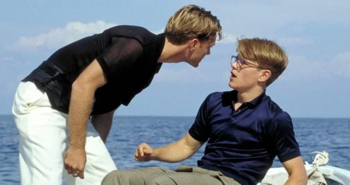 Dickie grita com Tom em The Talented Mr. Ripley.