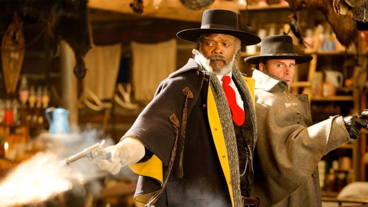 Samuel L. Jackson e Walton Goggins em Os Odiados Oito.