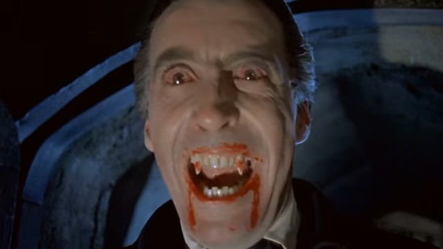 Christopher Lee como Drácula em "Terror do Drácula."