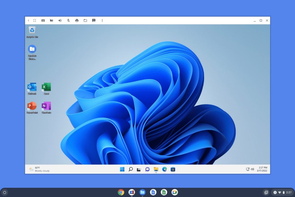 Imagem do aplicativo emulador Parallels Desktop executando Windows 11 no Chromebook