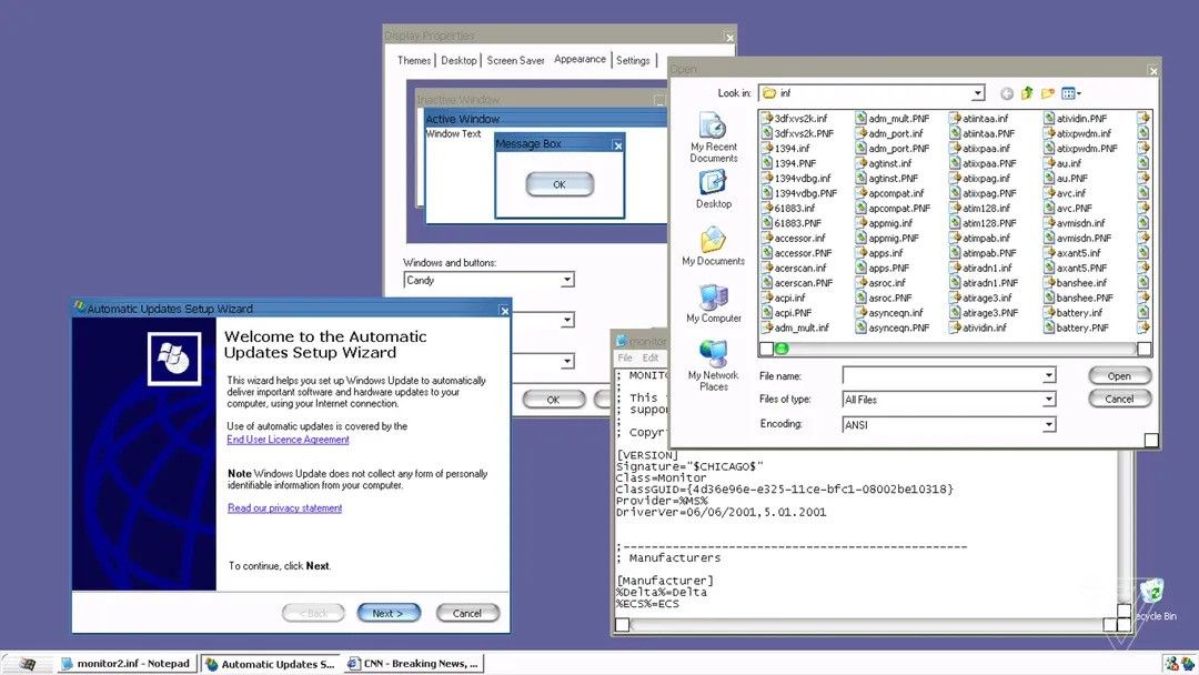 Tema MacOS Aqua no Windows XP.