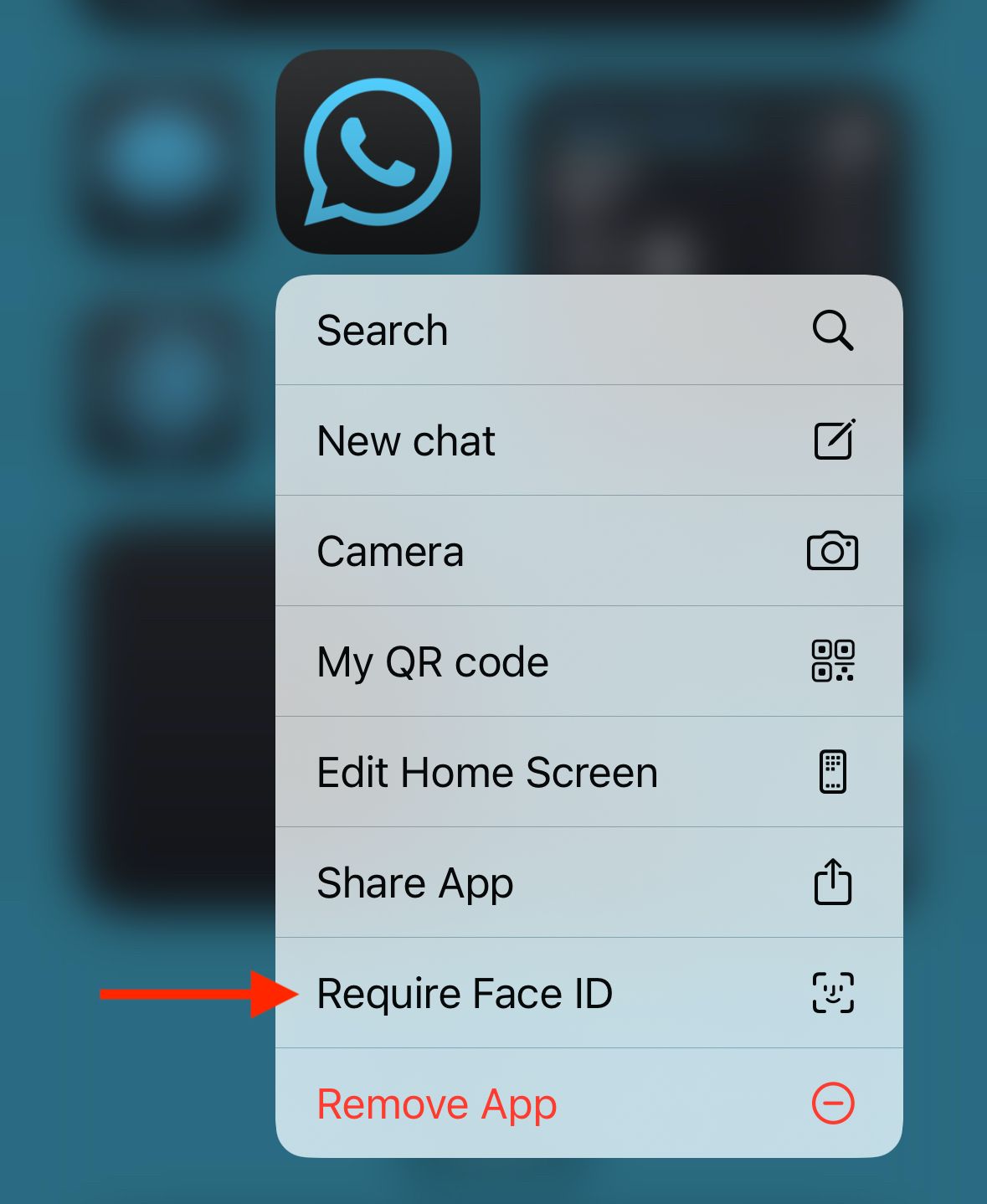 Exigir a opção Face ID no menu do iPhone.