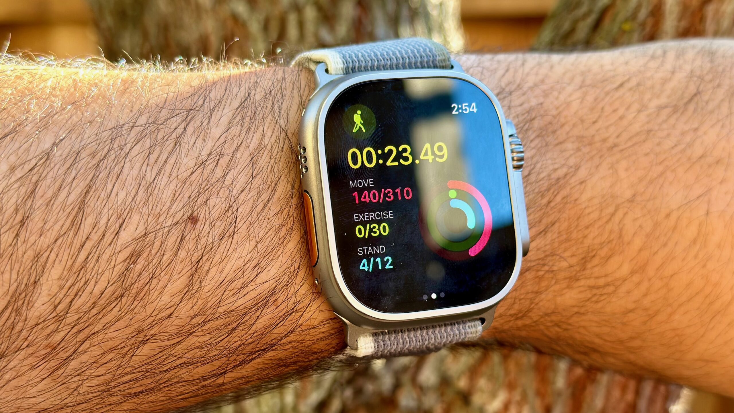 Uma atividade de caminhada no Apple Watch Ultra 2