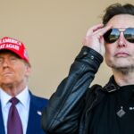 Elon Musk with Donald Trump at a SpaceX launch