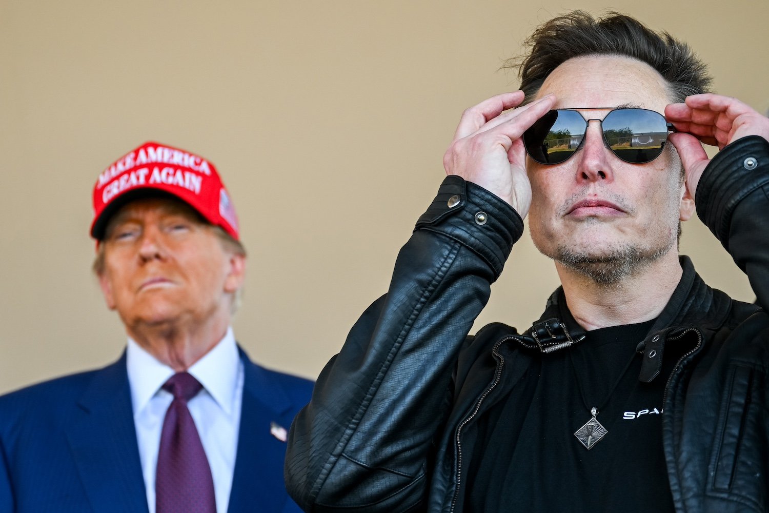 Elon Musk with Donald Trump at a SpaceX launch