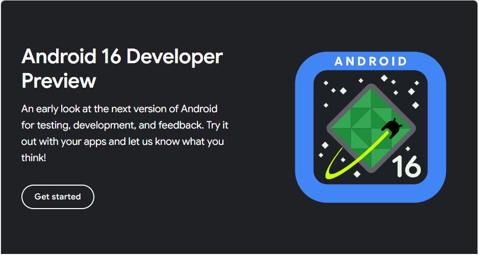 Visualização do desenvolvedor do Android 16