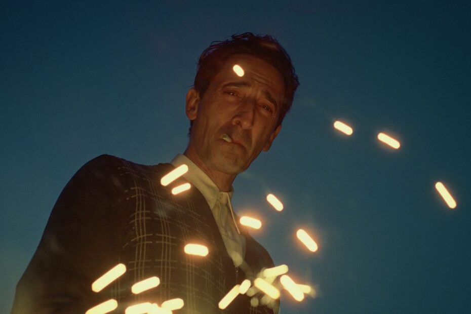 A still of Adrien Brody in The Brutalist