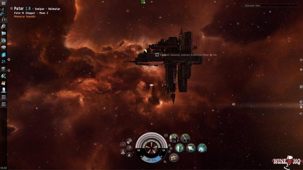 Eve Online rodando em Linux no WINE.