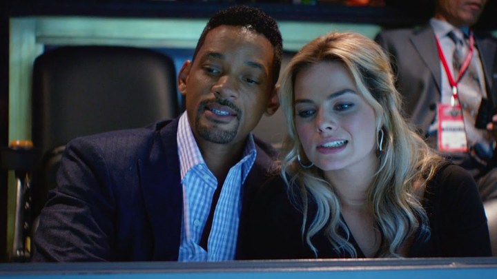 Will Smith e Margot Robbie em foco.