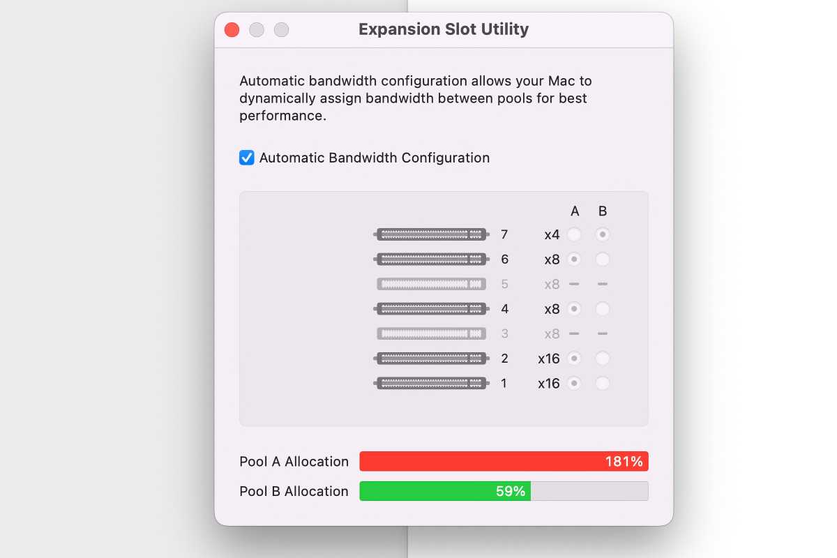 Utilitário de slot de expansão macOS