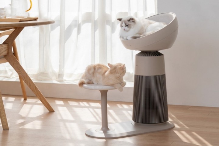 Uma imagem promocional mostrando a LG Aerocat Tower.