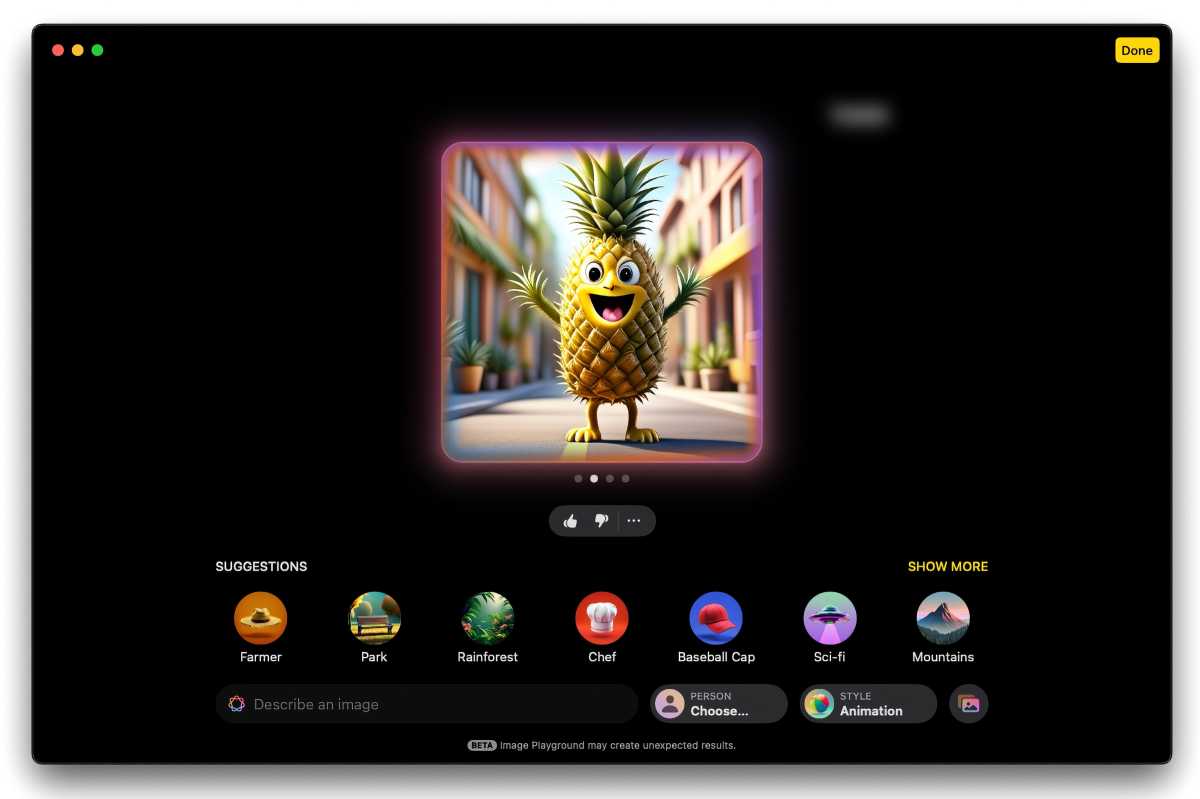 Imagem Playground macOS sequóia