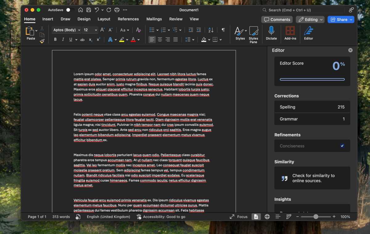 Editor AI do Word para Mac