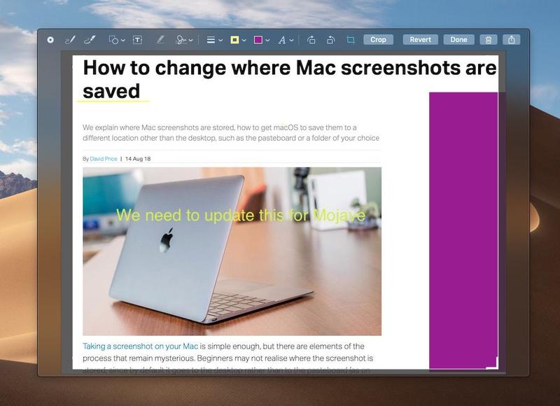 Edit screenshot in Mojave