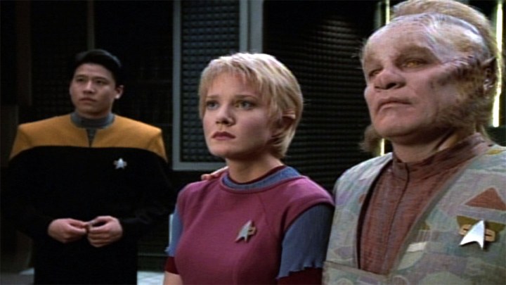 O elenco de Star Trek: Voyager.