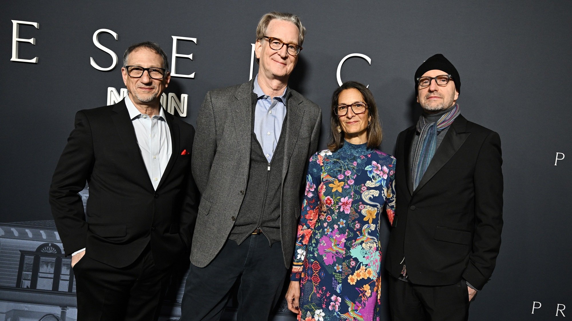 O produtor Ken Myers, o roteirista David Koepp, a produtora Julie M. Anderson e o diretor Steven Soderbergh posam no 