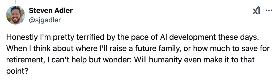 O pesquisador do Openai, Steven Adler, por estar aterrorizado.