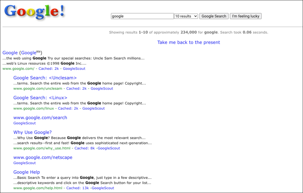 google em 1998