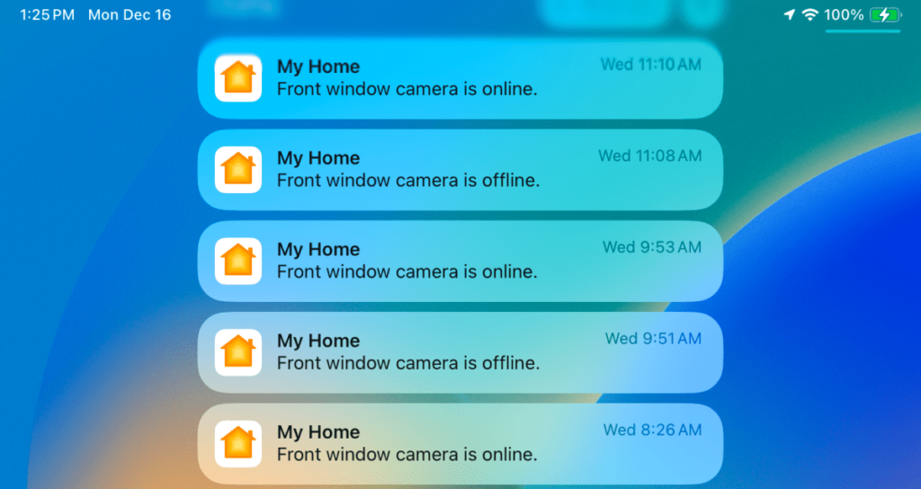 Câmera HomeKit off-line