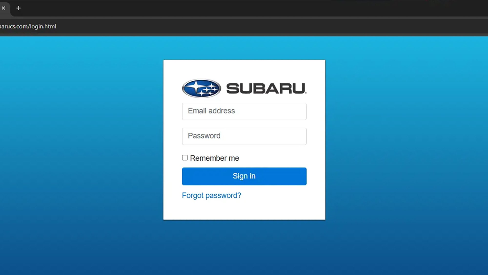 Login Subaru