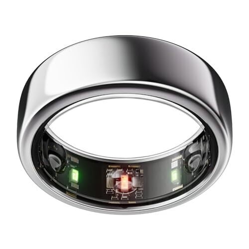 Oura Ring Gen3 Horizon - Prata - Tamanho 8 - Anel Inteligente - Tamanho Primeiro com Kit de Dimensionamento Oura - Rastreamento de Sono Vestível - Frequência Cardíaca - Rastreador de Fitness - Vida útil da bateria de 5 a 7 dias