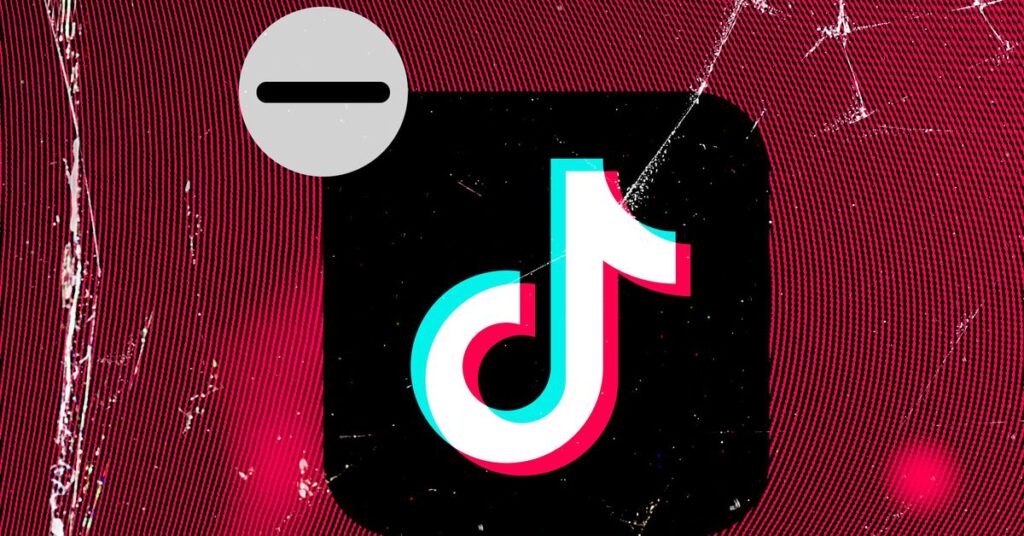 Photo illustration of Tik Tok app icon being deleted.