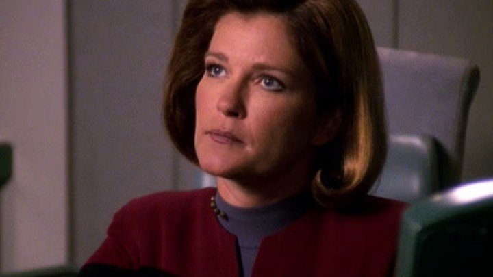 Kate Mulgrew em Star Trek: Voyager.