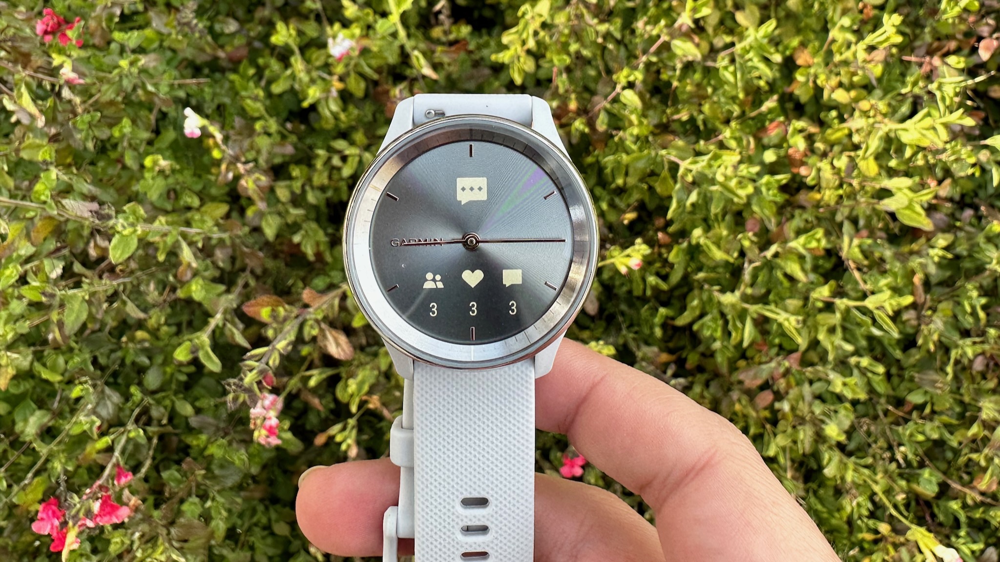 A tela de notificações na tendência Garmin Vívoactive